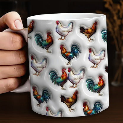 Lorva Flat Print Mug Gentle Chickens