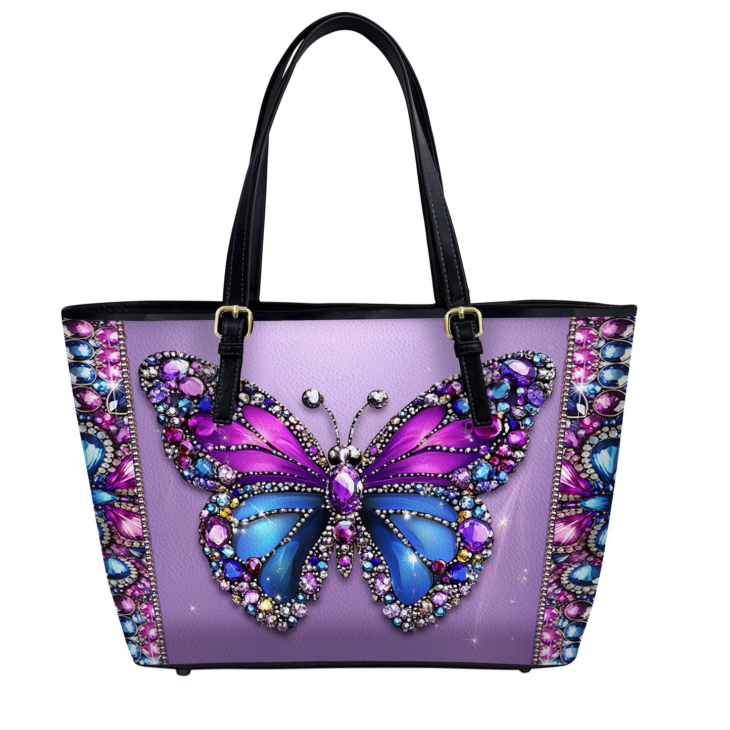 Lorva Butterfly Leather Tote Bag Violet Royalty