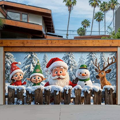 Lorva Christmas Garage Door Banner Decoration Santa’s Jolly Crew
