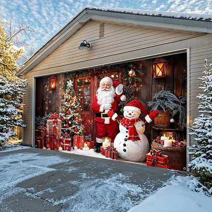 Lorva Christmas Garage Door Banner Decoration Santa’s Warm Welcome Christmas at the Door