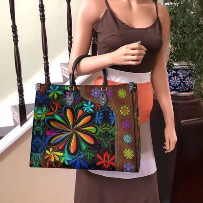 Lorva Hippie Leather Bag Flower Child