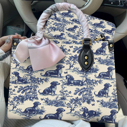 Lorva Dachshund Leather Bag Lazy Day In Garden