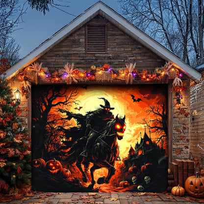 Lorva Halloween Garage Door Banner Decoration The Cursed Horseman Halloween