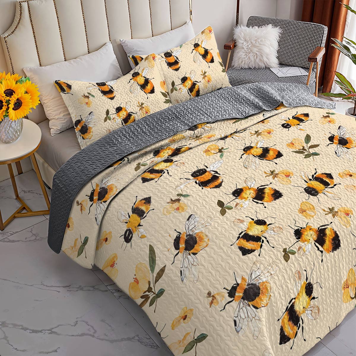 Lorva All Season Quilt 3-Piece Set Sweet Bee