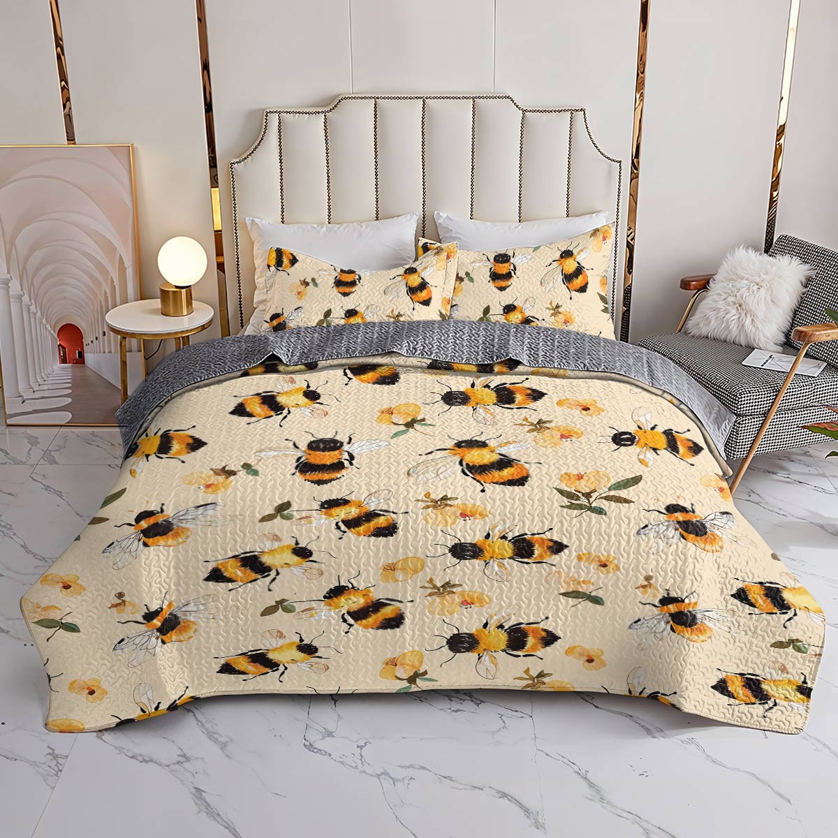 Lorva All Season Quilt 3-Piece Set Sweet Bee