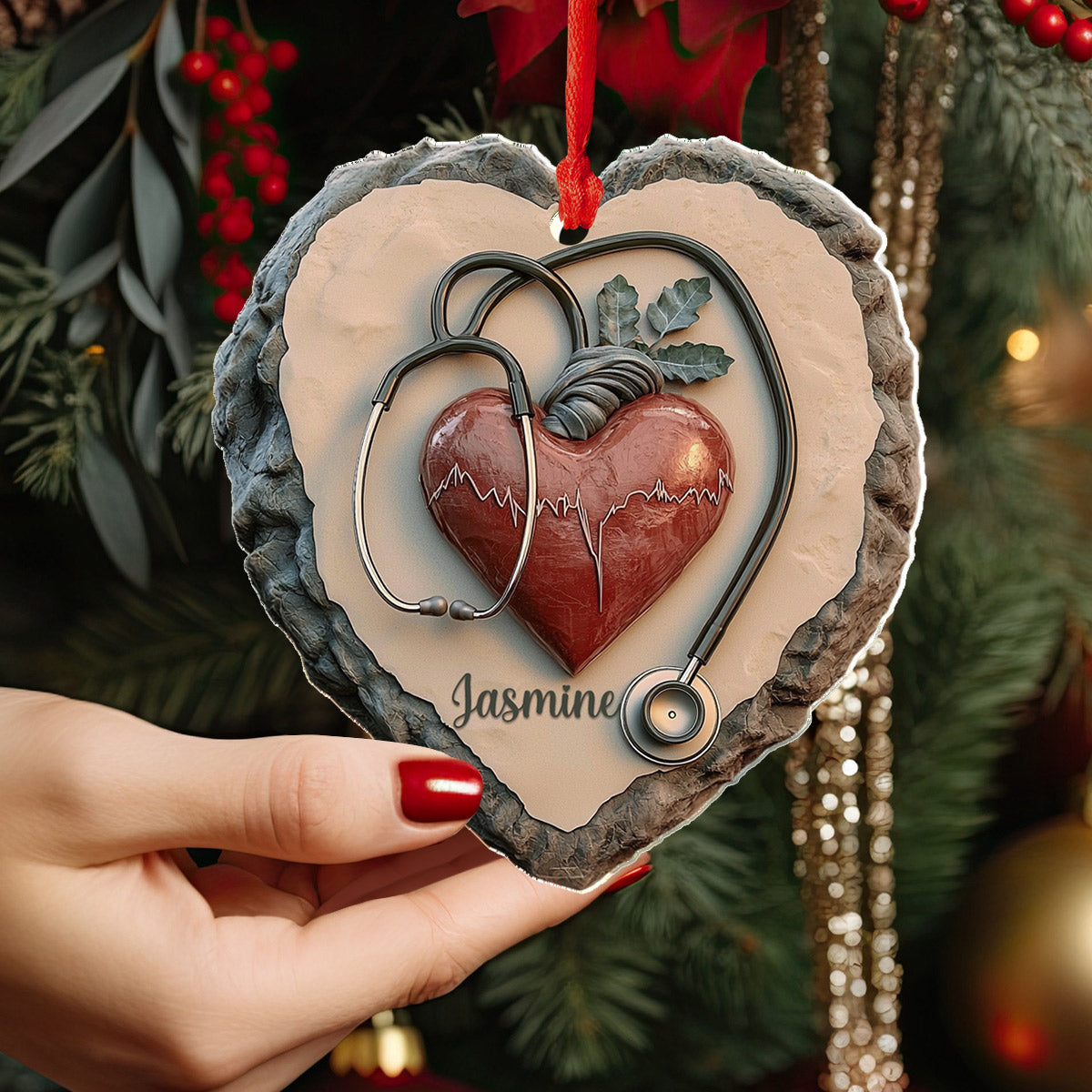 Lorva Nurse 2D Acrylic Ornament Heartbeat of Care