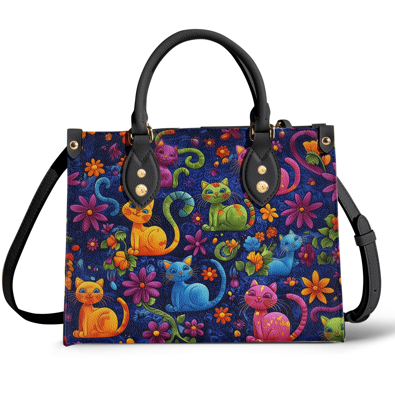 Lorva Cat Leather Bag Cute Cats Blossom
