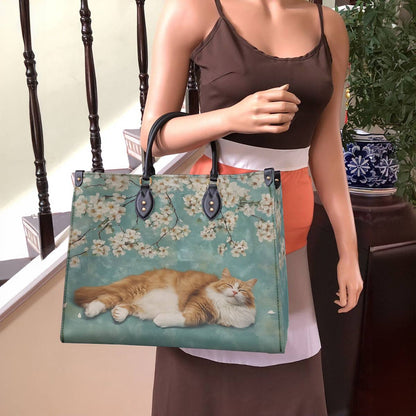 Lorva Cat Leather Bag Sleeping Blossom