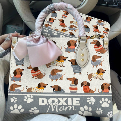 Lorva Dachshund Leather Bag Doxie Mom