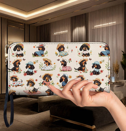 Lorva Dachshund Leather Bag Picnic Doxies