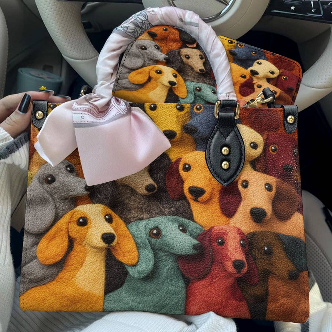 Lorva Leather Bag Dachshund Kaleidoscope