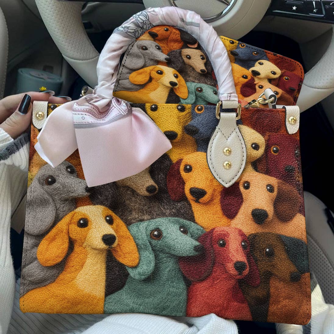 Lorva Leather Bag Dachshund Kaleidoscope