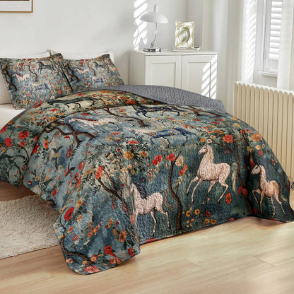 Lorva Horse All Season Quilt 3-Piece Set Peace Love