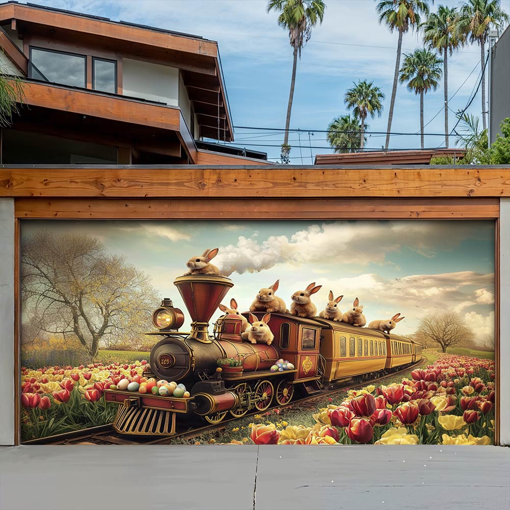 Lorva Easter Garage Door Banner Decoration Golden Spring Express