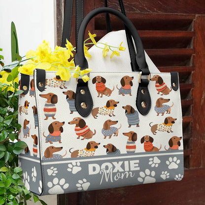 Lorva Dachshund Leather Bag Doxie Mom