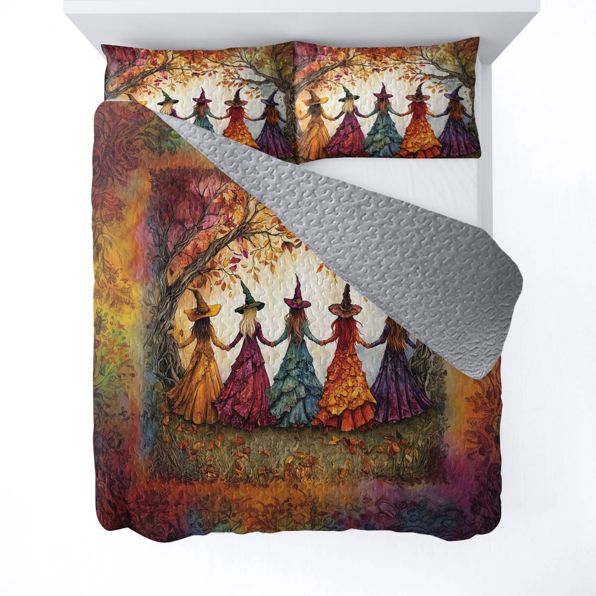 Witch Lorva All Season Quilt 3-Piece Set Rainbow Coven Magic