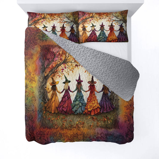 Witch Lorva All Season Quilt 3-Piece Set Rainbow Coven Magic