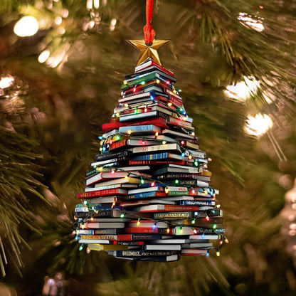 Lorva Reading Acrylic Ornament Bookmas Tree