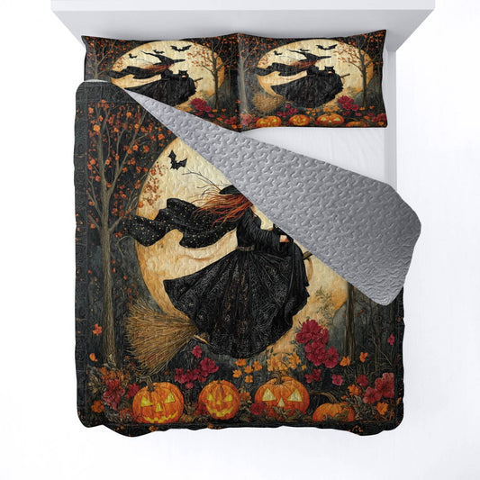 Witch Lorva All Season Quilt 3-Piece Set Midnight Flight Witch