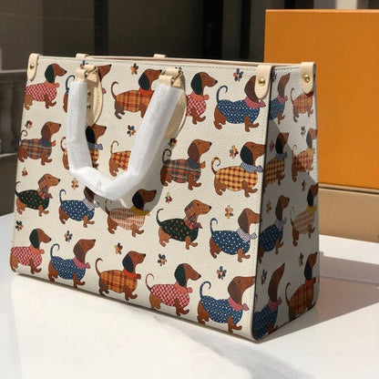 Lorva Dachshund Leather Bag Joyful