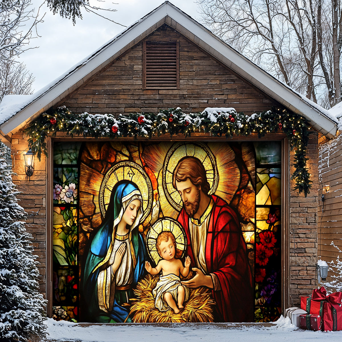 Lorva Garage Door Banner Decoration Holy Lovely