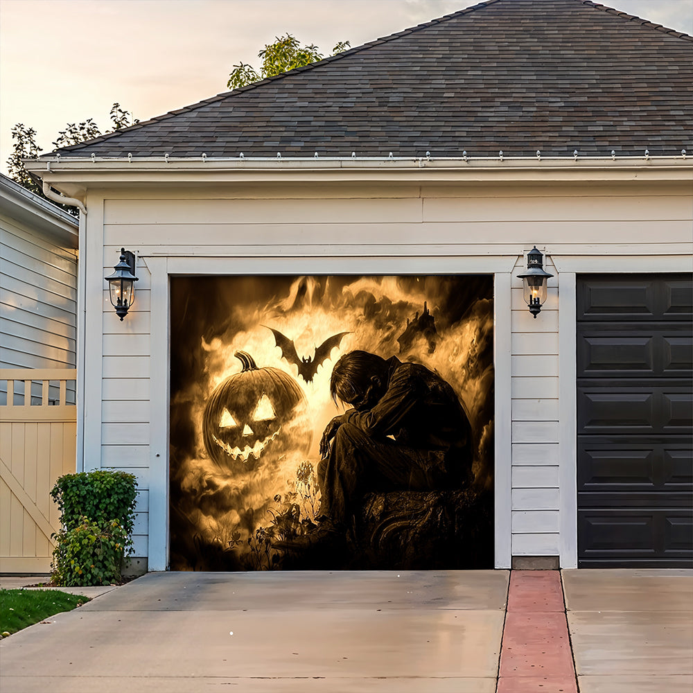 Lorva Halloween Garage Door Banner Decoration Pumpkin Nightmare Halloween
