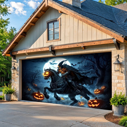 Lorva Halloween Garage Door Banner Decoration The Headless Horseman Returns
