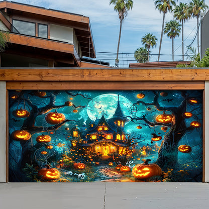 Lorva Halloween Garage Door Banner Decoration Pumpkin Wonderland