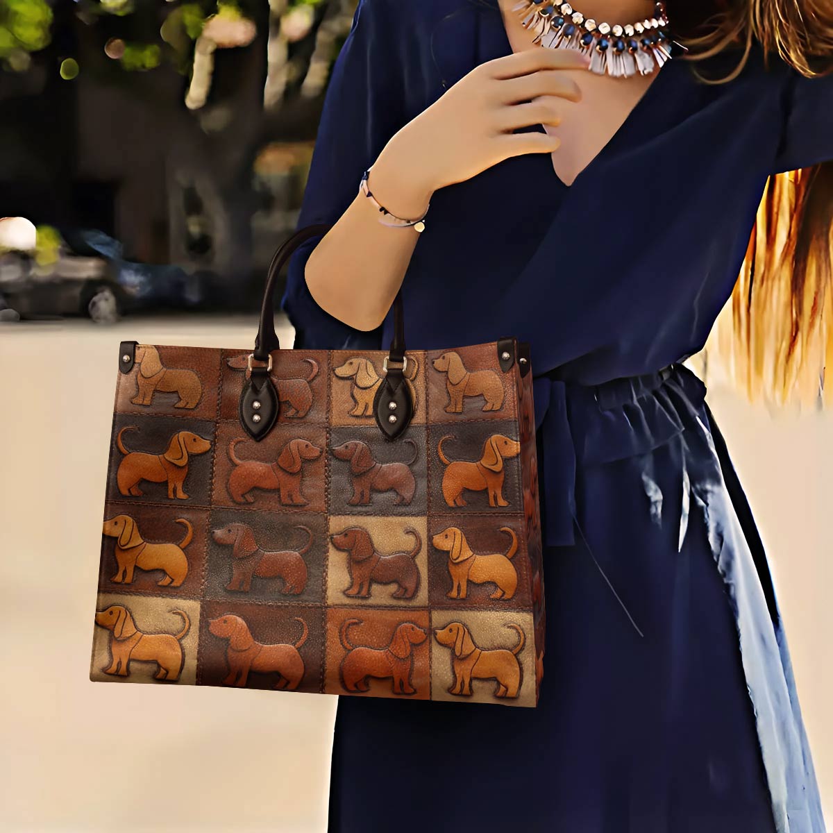 Lorva Dachshund Leather Bag Piece Of Love