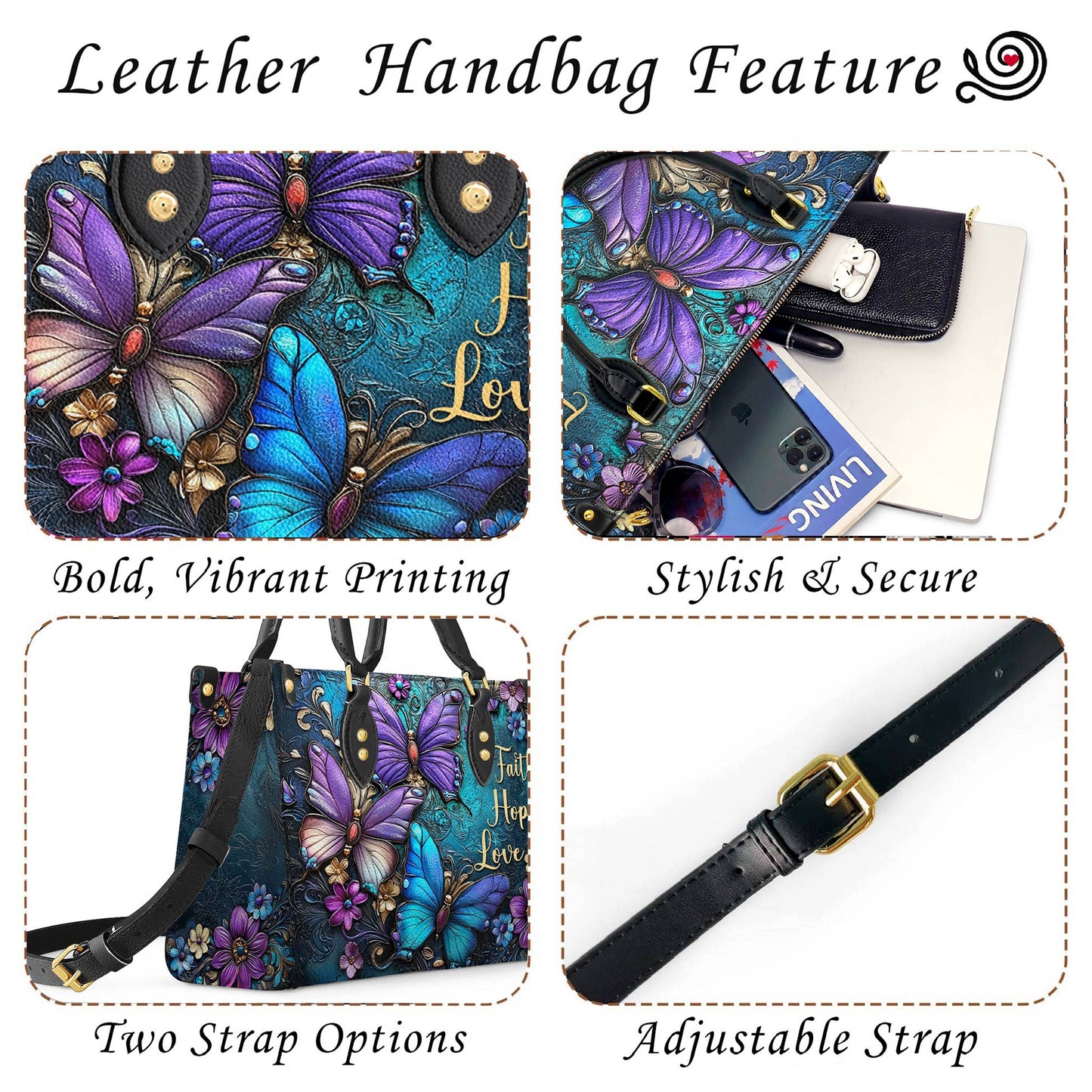 Lorva Butterfly Leather Bag Love