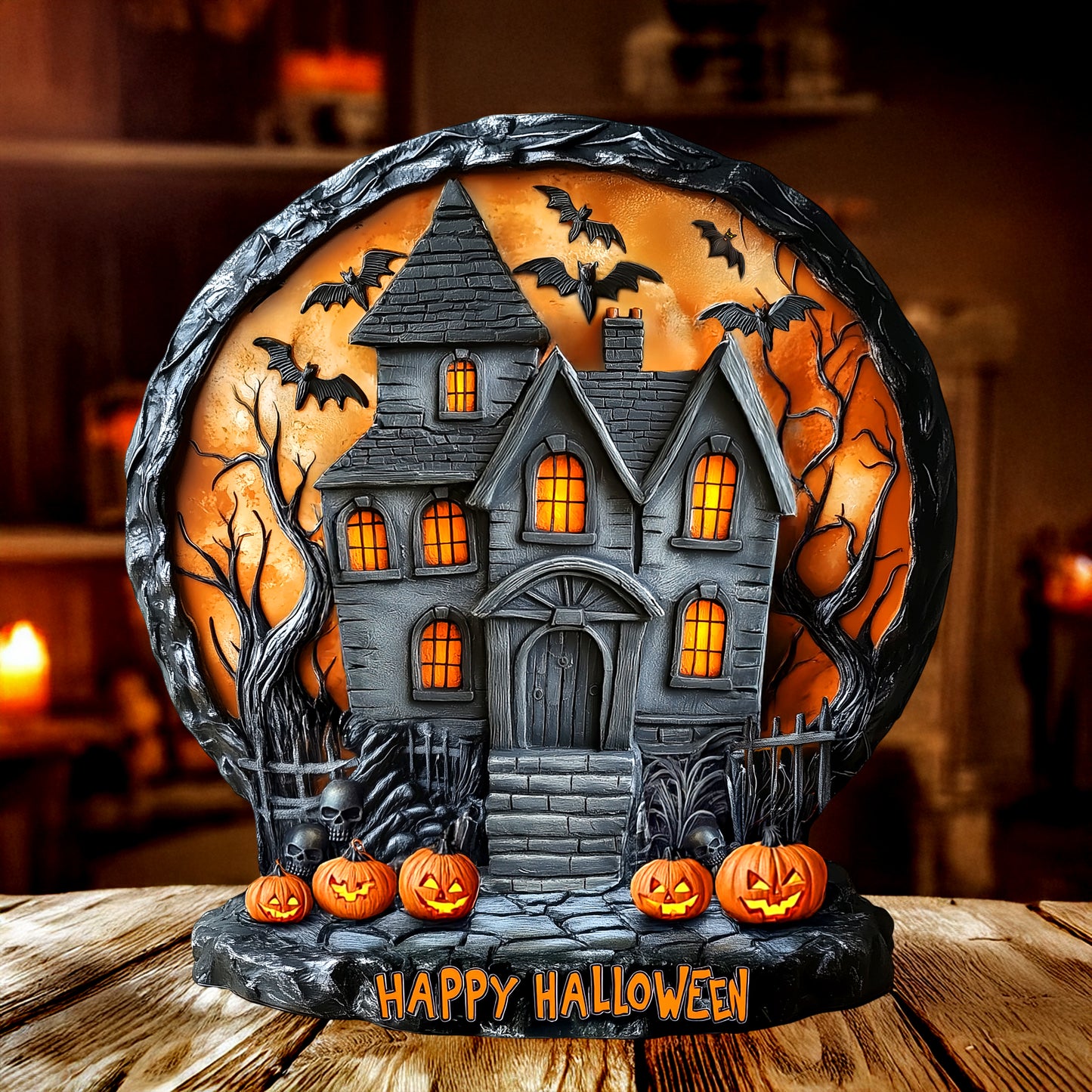Halloween Custom Shaped 2D Print Acrylic Plaque Happy Halloween