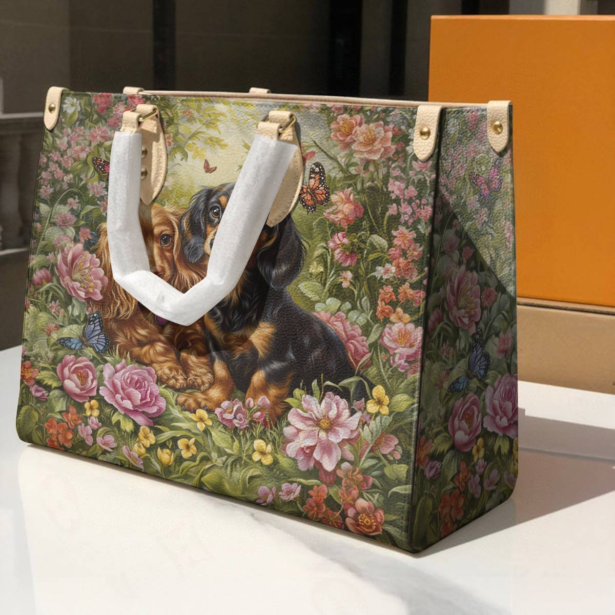 Lorva Leather Bag Dachshund Love In Bloom