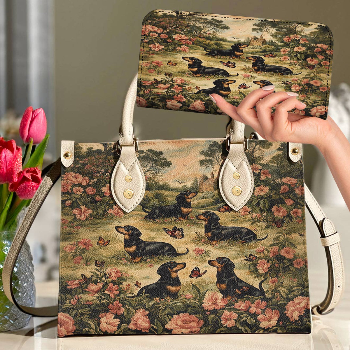 Lorva Leather Bag Dachshund Garden Manor