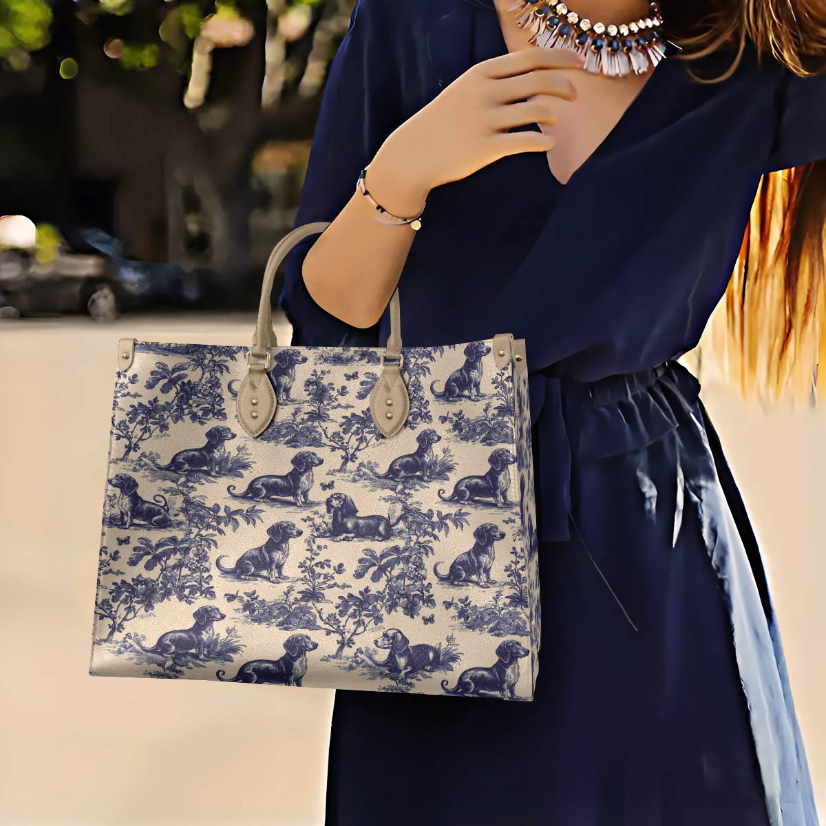 Lorva Dachshund Leather Bag Lazy Day In Garden