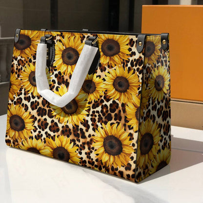 Lorva Leather Bag Leopard Sunflowers