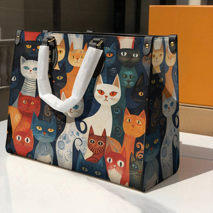 Lorva Cat Leather Bag Gentle Cat Friends