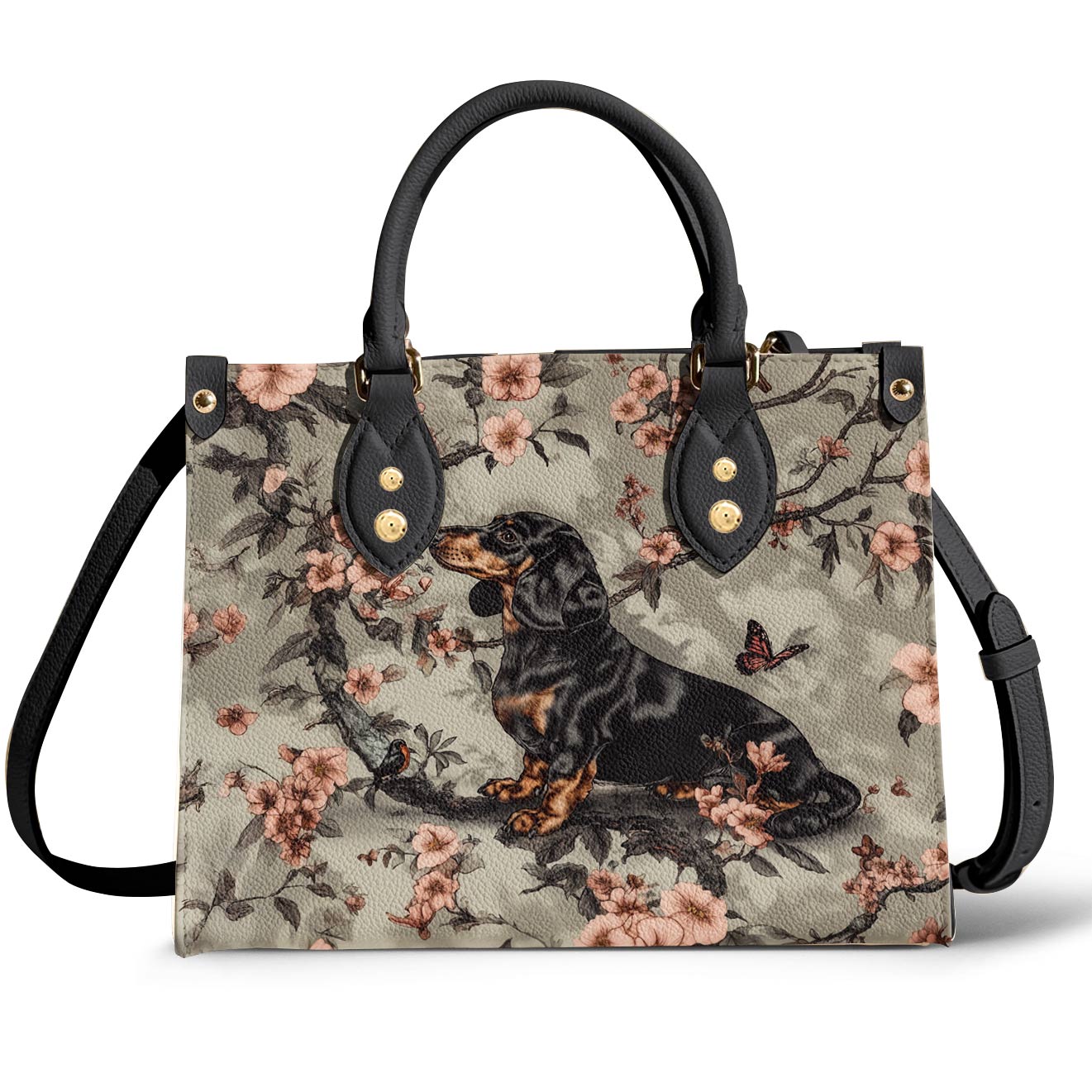 Lorva Dachshund Leather Bag Royal Garden Romp