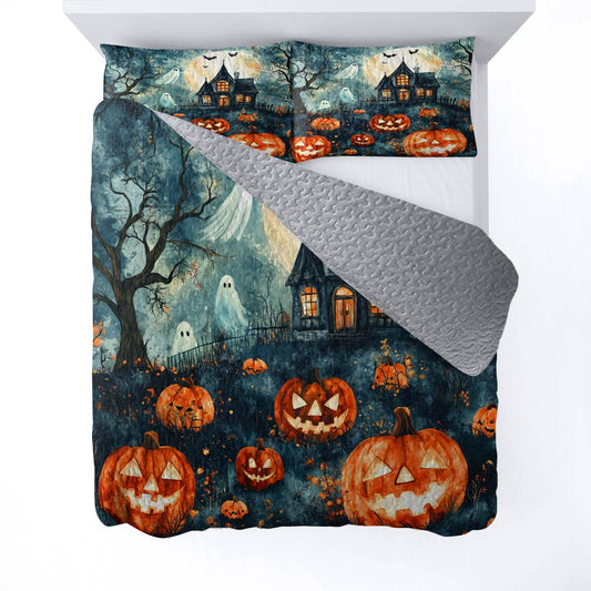 Halloween Lorva All Season Quilt 3-Piece Set Phantom Pumpkin