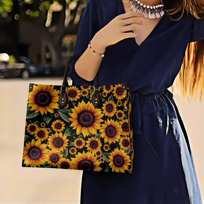 Lorva Sunflower Leather Bag Summer Eclipse