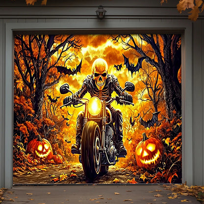 Lorva Halloween Garage Door Banner Decoration Born To Ride Built For Halloween