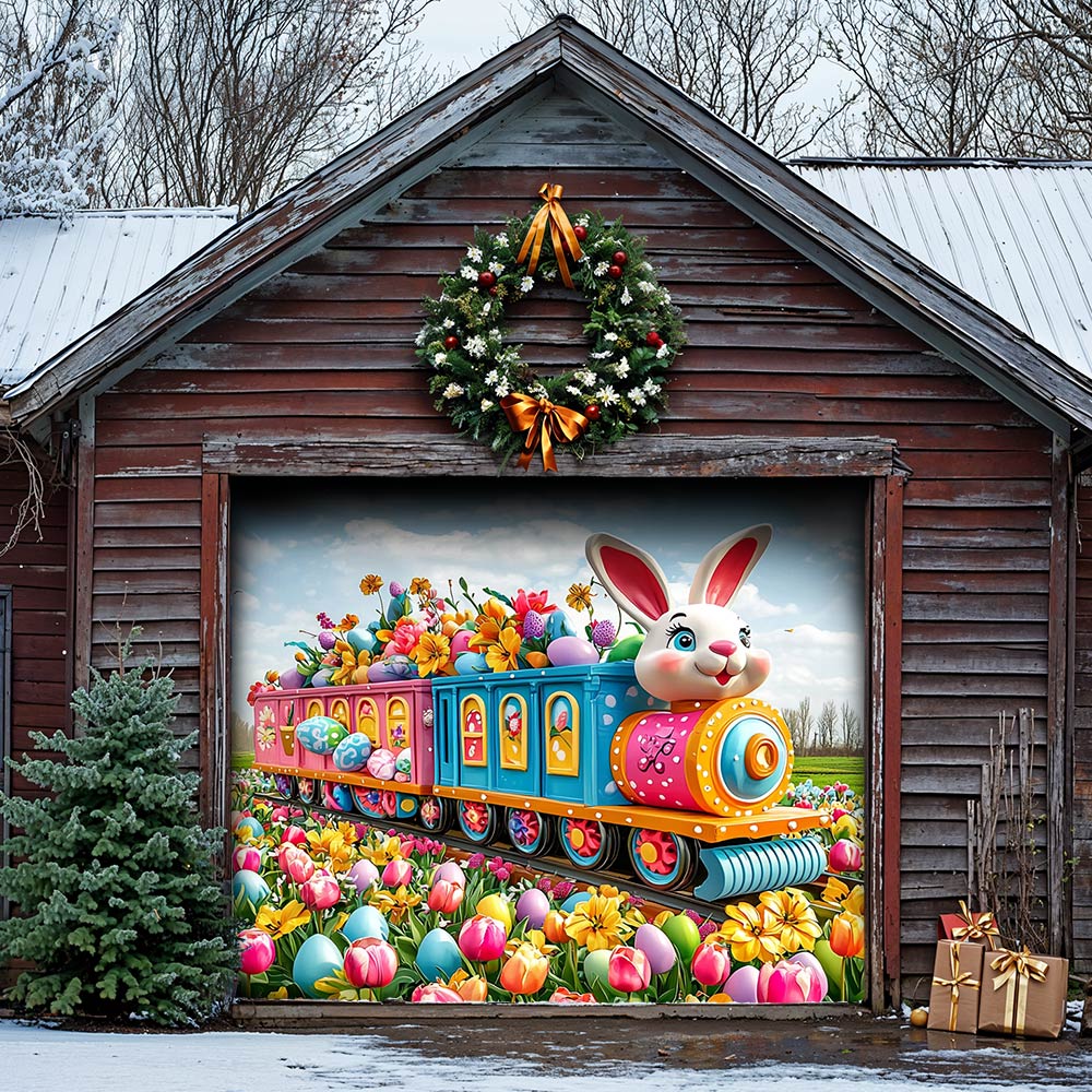 Lorva Garage Door Banner Decoration Easter Joy Express