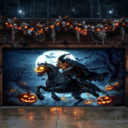 Lorva Halloween Garage Door Banner Decoration The Headless Horseman Returns