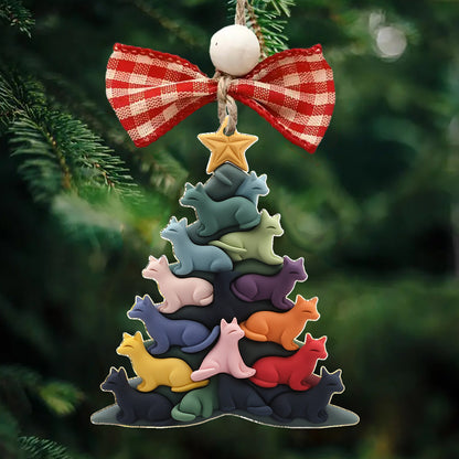Lorva Cat 2D Acrylic Ornament Colorful Whisker Harmony