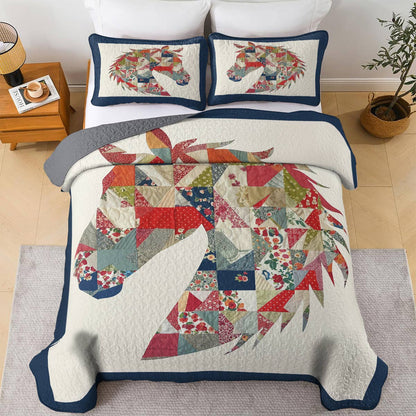 Lorva All Season Quilt 3-Piece Set Floral Horse Dream