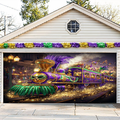 Lorva Garage Door Banner Decoration Masked Carnival Express