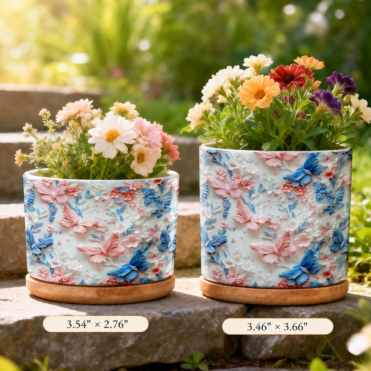 Lorva Ceramic Plant Pot Beautiful Floral Butterfly