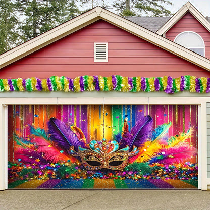 Lorva Garage Door Banner Decoration Gorgeous Mardi Gras Mask