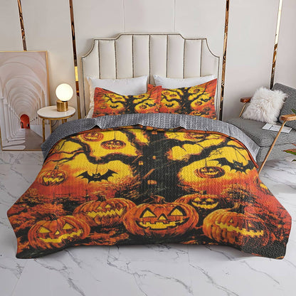 Halloween Lorva All Season Quilt 3-Piece Set Haunted Pumpkin Tree