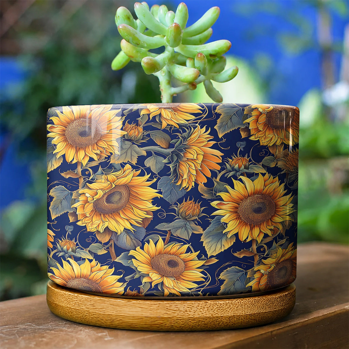Lorva Sunflower Ceramic Plant Pot Vintage