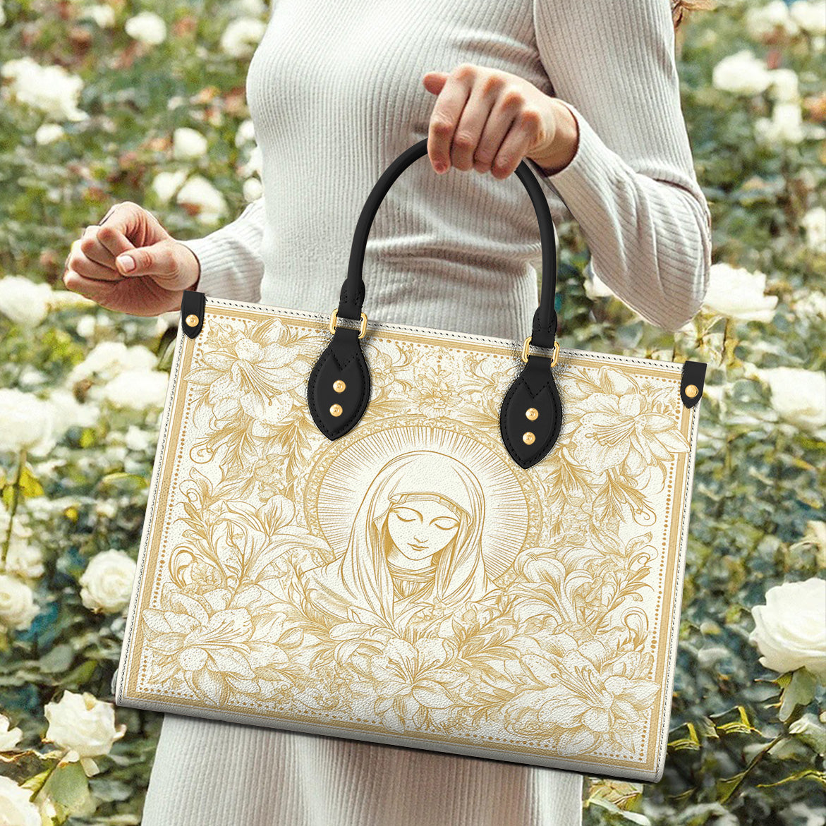 Lorva Virgin Mary Leather Bag Grace Lilies